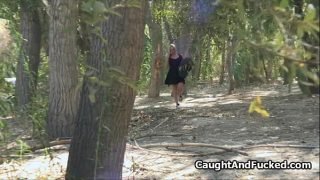 Busted candle fucker blows in forest